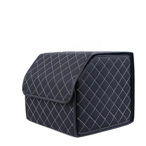 GouDan&Smallstore Large Capacity Car Trunk Storage Box - Folding Organizer for Emergency Gear and Accessories(Black Beige-Small)