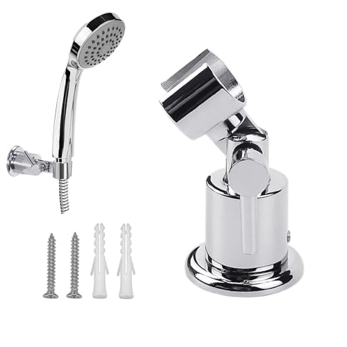 LightBeacon Soporte de Ducha de Metal Completo, Ajustable 180 Grados, para Alcachofa y Ducha de Mano, Montaje en Pared Con Tornillo