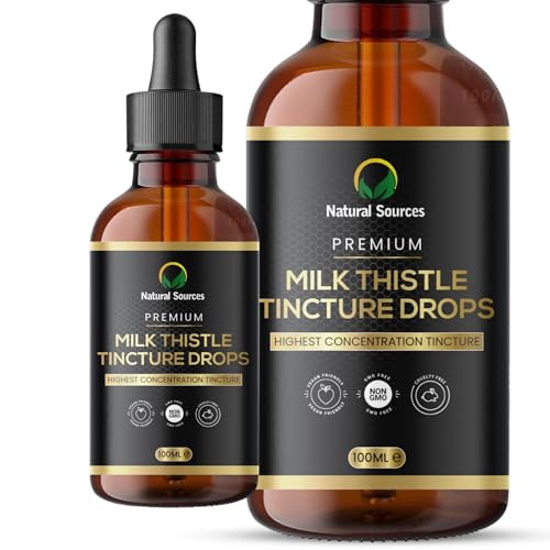 Milk Thistle Liquid Extract -Milk Thistle Tincture Drops high Strength 100ml- Whole Plant Extract-UK Grown and Produced on Organic Farm. GMP Certified No GMO Vegan