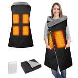 Heated Blanket Battery Operated, USB Cordless Electric Blanket with Battery and 3 Heating Levels, Portable Heated Wearable Blanket Heated Shawl Throw for Home & Outdoor（Black