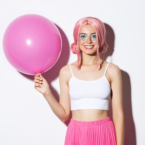 Image of Pink Balloons Light Pink Birthday Decorations 30 Pack 18 inch Round Gender Reveal Ballons for Birthday Wedding Anniversary Baby Shower Gender Reveal Party Decoration