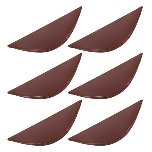 DOITOOL 6pcs Adhesive Cabinet Edge Pulls Modern Hidden Back Mount Handles for Kitchen Wardrobe Drawer Durable Deep Brown Easy to Install No Drilling Required
