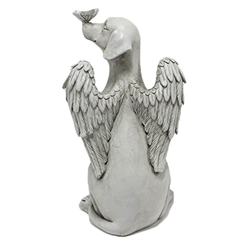 LetCart Engel Hund Statue Engel Hundefigur Garten Dekoration Statue Figur mit Engelsflügel, Handschnitzerei Lebendige Exquisit Kunstharz Gedenksteine für Garten oder Rasen Dekoration