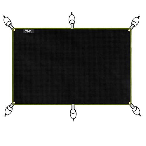 Frelaxy テントシート グランドシート 防水 超軽量 三倍防水 高密度40D タープ キャンプ 収納袋付き (ブラック+アーミーグリーン, S)