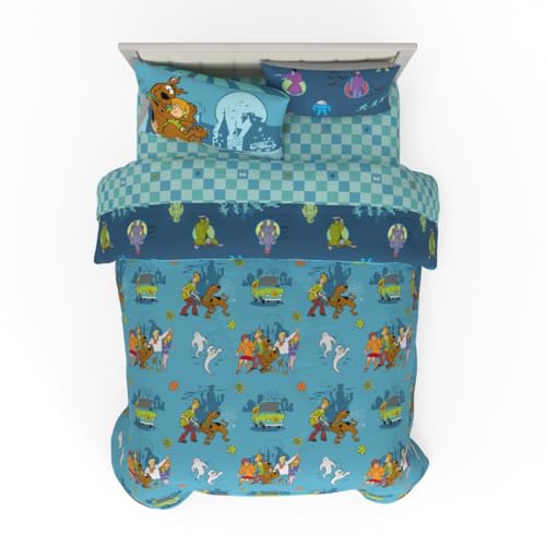 Image of Franco Scooby Doo Scoobtober Bedding 7 Piece Super Soft Reversible Comforter and Sheet Set with Sham, Full, (Officially Licensed Product)