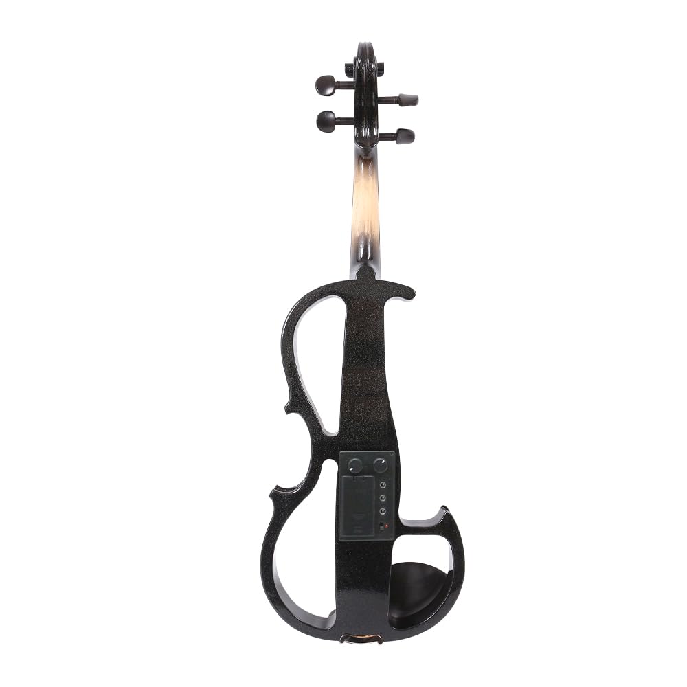 Viola Elettrica 4/5 Viole Nere Kit Studenti o Principianti con Custodia, Arco, Panno di Pulizia, Strumenti Musicali a Corda (01)