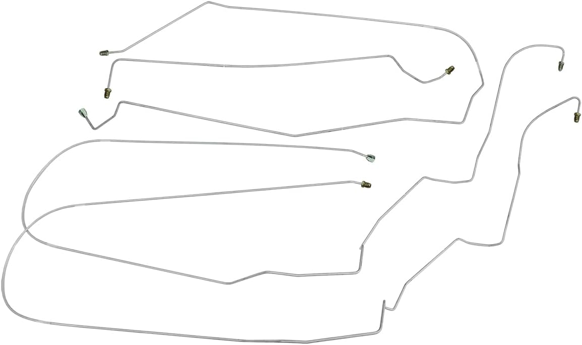 Inline Tube Compatible with 2000-07 Chevrolet Monte Carlo, Four-Wheel Disc w/ABS, w/o Flex, 3/16" Front to Rear Brake Line Kit, 4pc, Stainless