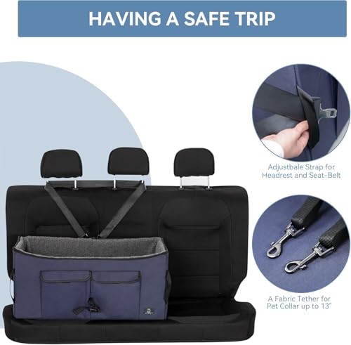 Image of A 4 Pet Dog Car Seat, Under 55 lbs, 2 Safety Belts & Storage Bags