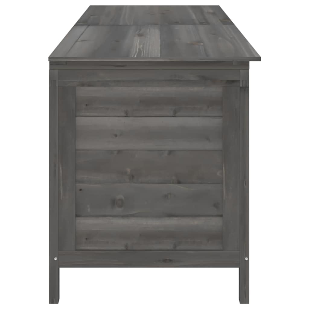 vidaXL Arcón de Jardín, Caja de Almacenaje con Tapa, Baúl para Cojines Alfombras Juguetes, Mueble para Patio, Madera Maciza de Abeto Gris Antracita