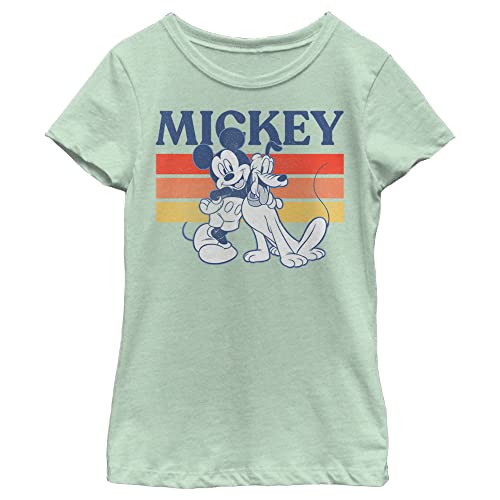 Disney Characters Retro Squad Girl's Heather Crew Tee