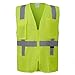 3C Products SV2100, ANSI/ISEA Class 2, High Visibility Surveyor Mesh Safety Vest, Reflective, Zipper, Pockets, Neon Green,XL