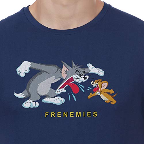 Image of Free Authority Tom & Jerry Printed Regular Fit White Cotton Men's T-Shirt