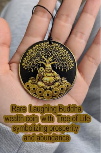 Image of Paradigm Pictures Laughing Budha with fenshui Coin Wind Chimes for Home Balcony Decoration Items - (Pipes & Hanging Bells)