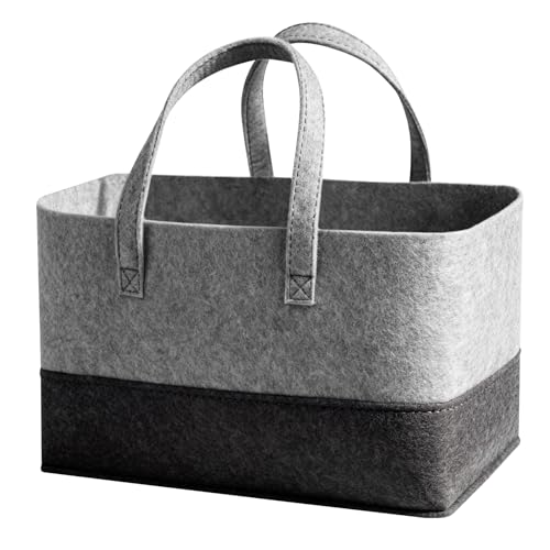 2 Stk 23 L Filztasche Groß, Filzkorb für Kaminholz Tragetasche...