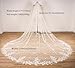 EllieWely Long 2 Tier Lace Wedding Bridal Veil Chapel Length F02 2.3 M White