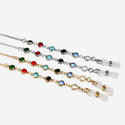Correntes de óculos de sol com contas e alça para óculos de leitura, cordões, cordões, cordões de co