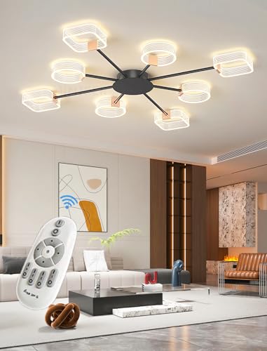 Luminaire en fer forgé bicolore et dimmable avec réglage par télécommande