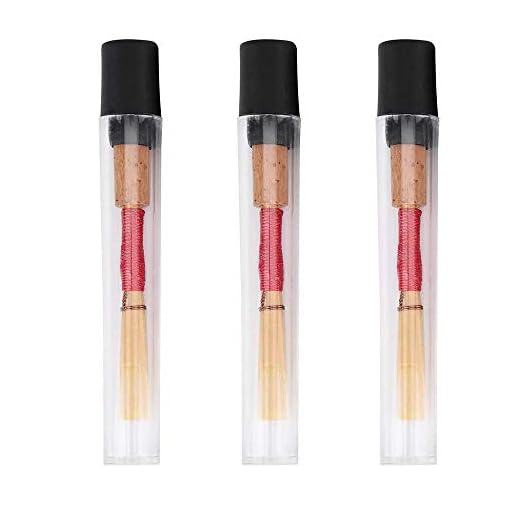 Jiayouy 3Pcs Oboe Reeds Medium Soft Oboe Reed with Plastic Storage Case/Tube Woodwind Instrument Accessories Red