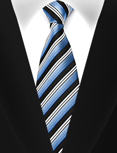 Image of Men's Tie Set with Pocket Square, Cufflinks and Gift Box | 100% microfiber; tie 59 x 3.15 in; square 10 x 10 in; gift box included