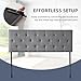 Howjoe Linen Upholstered Headboard King Size, Modern Diamond Tufting Solid Wood Cali King Headboard Only, Adjustable Height from 37” to 51” Head Board, Bed Frame or Wall Mount Headboards, Light Grey