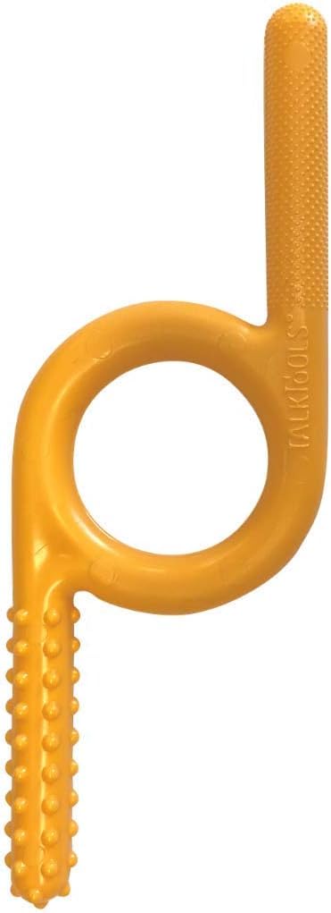 TalkTools Textured Chewy (Orange) 1pk | Oral Motor Sensory Tool for Kids and Toddlers | Therapy Tools to Improve Chewing and Biting
