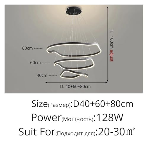 Lustre LED suspendu à éclairage variable et décoration ornementale de salon - 2