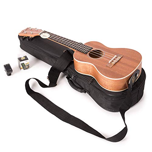 Coco – Ukulélé soprano en acajou avec cordes Aquila et accordeur à pince (53,3 cm) - Les Beatles, Paul McCartney, John Lennon, RIngo Starr, George Harrison Coco - Ukulélé soprano en acajou avec cordes Aquila et accordeur à pince (53,3 cm)