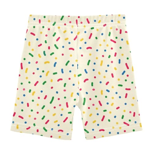Cotton Shorts for Under Dresses Colorful Confetti Dots Beige Toddler Girls Biker Shorts 4t Children2