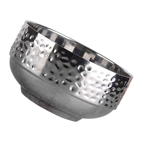 CIYODO Stainless Steel Double Soup Bowl Hammered Texture Rice Bowl for Home Tableware Multi Functional Food Serving Bowl for Kitchen and Dining Room Use