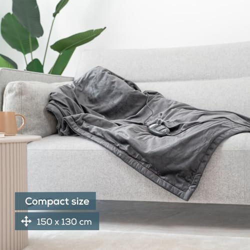 Image of Beurer HD 74 Electric Blanket Limited Edition, Cuddly Heat Blanket with 6 Temperature Levels, Safety System and Automatic Shut-Off, Machine Washable, Taupe