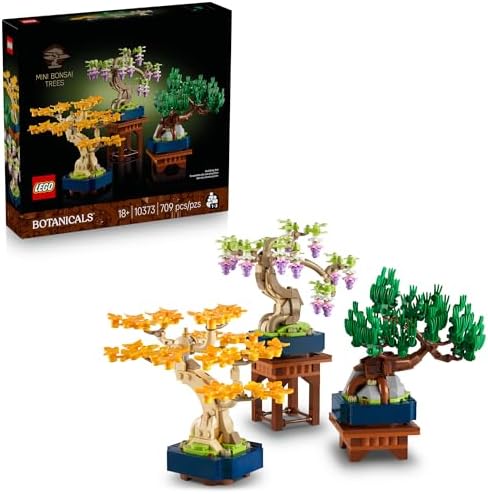 LEGO Botanicals Mini Bonsai Trees 10373 | Back to School Gift for Students & Teachers, Building Set for Adults, Ages 18+, 709 Pieces, Artificial Plant Home Decor