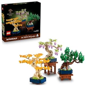 LEGO Botanicals Mini Bonsai Trees Building Set – Artificial Bonsai Tree Building Blocks for Adults, 18+ – DIY Home and Office Decor for Men and Women – Gift for Adults – 10373