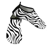 Mexpekil Zapatos de agua con estampado de cebra blanco y negro para mujeres y hombres, de secado rápido, antideslizantes, zapatos acuáticos, Patrón de estampado de cebra blanca y negra, 40/40.5 EU