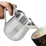 Small Creamer Pitcher - Stainless Steel 90ml Mini Jug, Syrup Pour Spout| Multifunctional Dishwasher Safe Holder Includes Household Kitchen Tea Coffee Sauce Container Supplies For Milk Serving Preparat
