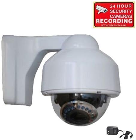 VideoSecu Dome Security Camera 700 TVL Built-in 1/3" Sony Effio CCD Day Night Vision IR Infrared CCTV 3.5-8mm Zoom Lens with Bonus Power Supply and Warning Sticker DMV3IRE BZ8