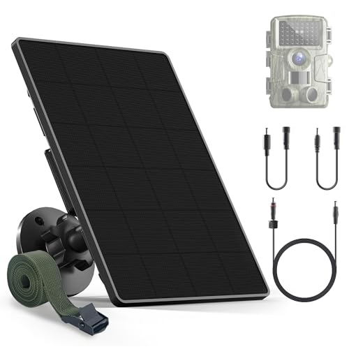Trail Camera Solar Panel,6W Solar Battery Charger Kit 6V/2A 9V/1.5A 12V/1A with 6000mAh Battery for...