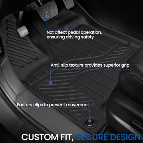 Image of Floor Mats Set for 2016-2022 Honda Pilot 8 Seats(Not Fit Elite Models), All Weather TPE Cargo Mat with Backrest Mat Accessories, Trunk Mat Cargo Liner Car Mat with Door Sill Guards