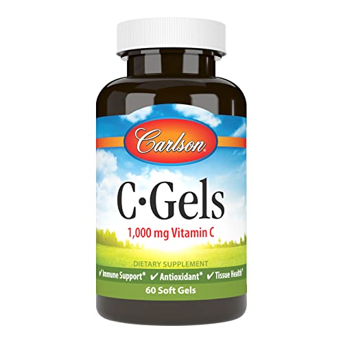 Carlson - C-Gel 1000 mg Vitamin C Immune Support & Tissue Health Antioxidant 60 Soft gels