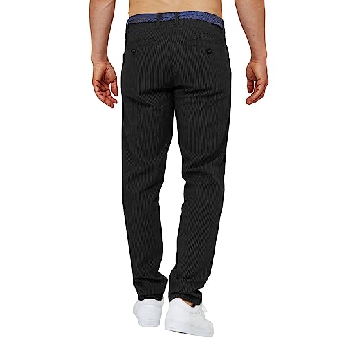 Mens Pinstripe Casual Pants Stretch Slim Fit Dress Trousers Skinny Plus Size Fashion Trend Suit Pants2