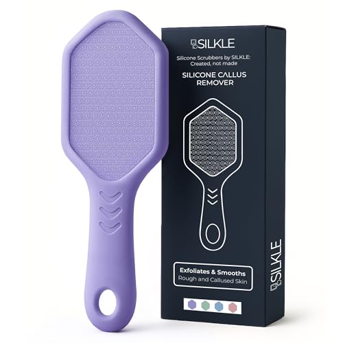 Silicone Foot Callus Remover - Nano Glass Foot File for Dead Skin and Cracked Heels - Callus Remover for Feet & Hard Skin - Ergonomic Foot Scrubber & Exfoliator for Soft, Smooth Feet - Purple