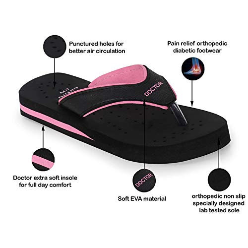 Image of DOCTOR EXTRA SOFT Care Diabetic Orthopedic Pregnancy Flat Super Comfort Dr Flipflops and House Slippers For Women's and Girl's