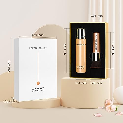 TOSOUATOP Airbrush Foundation Set with Soft Makeup Brush, [Light Weight], [Long Lasting], [Anti-aging Ingredient], [Oil Control Formula], Full Coverage Foundation for All Skin Type, 02# Nude