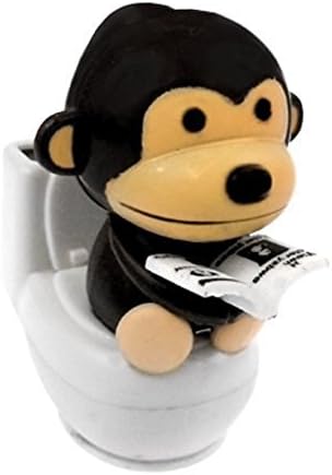 Solar Power Motion Toy - Monkey on Toilet - Brown