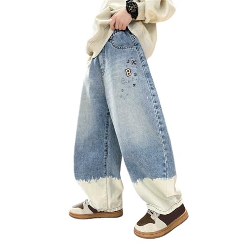 Vaqueros niño de tela duradera con cintura elástica y pantalones casuales