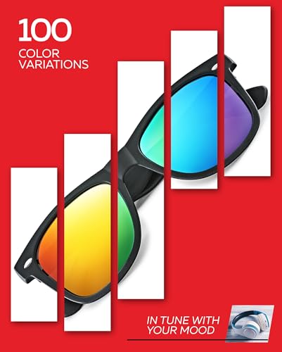 Image of Retro Rewind Polarized Sunglasses for Women Men - UV400 Classic Square Vintage Shades Trendy Unisex Sun Glasses