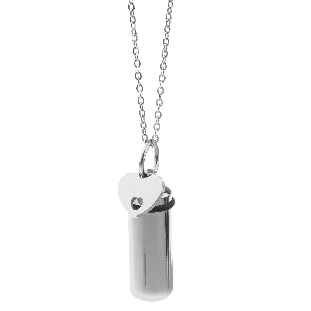 OptimussUrn Necklaces for Ashes Stainless Steel Capsule Love Heart Charm Pendant