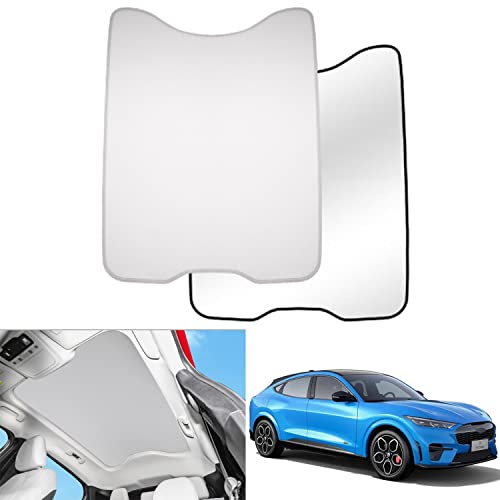 Rifoda Sunroof Sunshade Fit for Ford Mustang Mach E 2021 2022 Car Interior Window Auto Accessories Foldable Sun Shield Grey Style