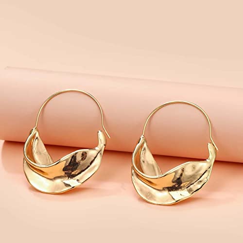 Toned Twisted Huggie Earrings, Chic