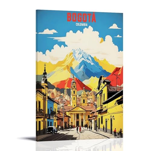Poster de voyage vintage Bogota Colombie ouweri décoration murale suspendre chambre 50 x 75 cm