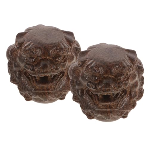 POPETPOP Massage Ball 2pcs Wood Massage Balls Wooden Baoding Balls Walnut Shape Chinese Health Exercise Stress Balls Hand Self- Massage Trigger Points Roller Gadgets